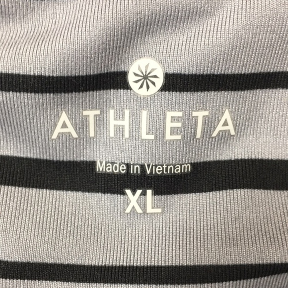 Athleta Gray Black Relay Striped Legging Womens XL Running - Picture 11 of 14